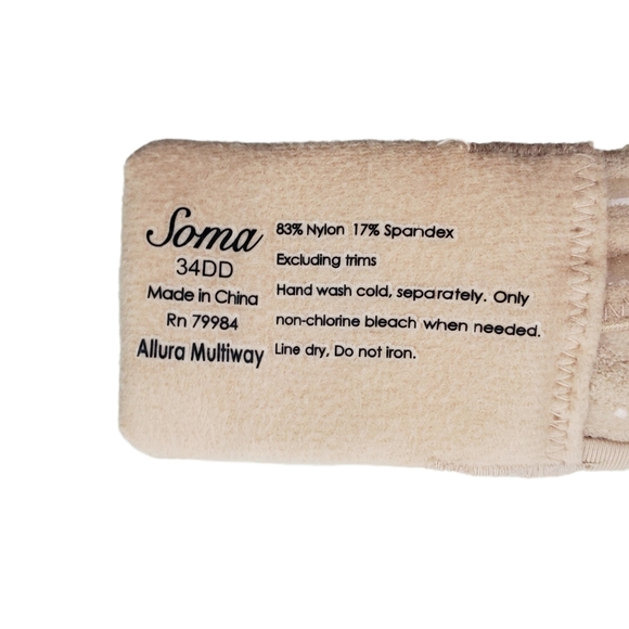 Soma Allura Multiway Strapless Nude Bra Size 34DD - Picture 5 of 5
